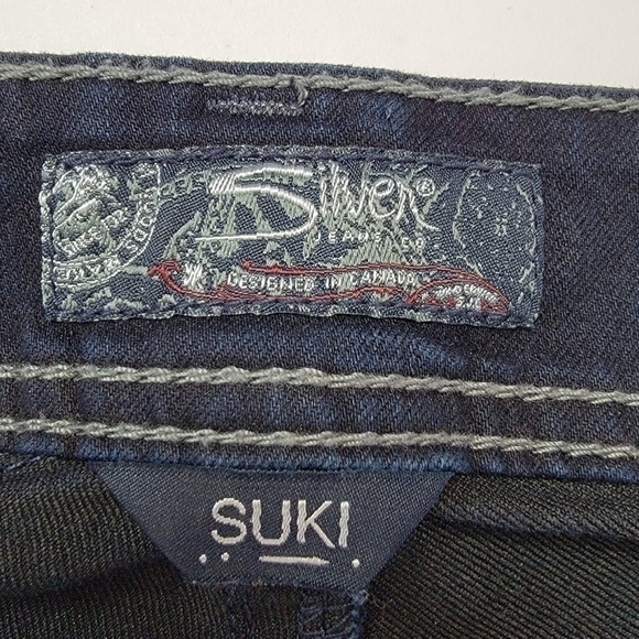 Silver Jeans Suki Mid Rise Bootcut Dark Wash Denim Blue Jeans Sz 28X32 - Picture 10 of 15